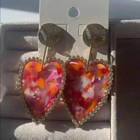Heart Shaped Statement Earrings - Picture 2 of 6